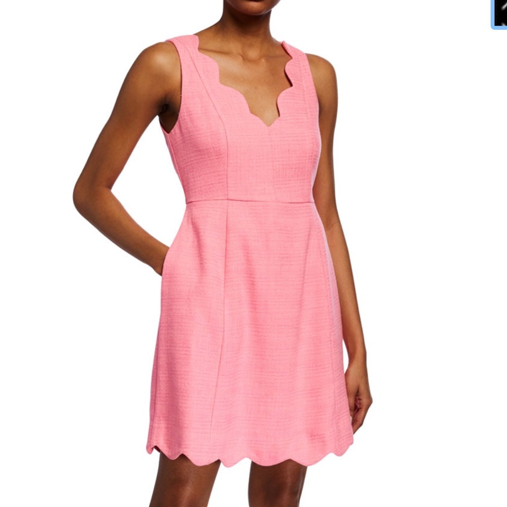 Jaelyn Scalloped-Trim Dress